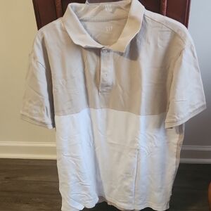 GAP Men's Polo Shirt - Beige and White